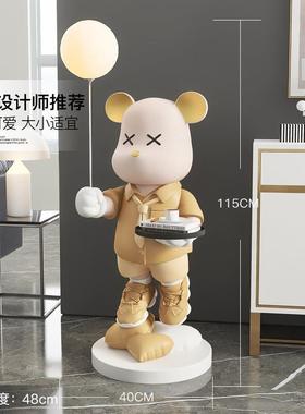 大型暴力熊落地摆件家居饰品客厅电视柜旁灯托盘门店公仔新年礼物
