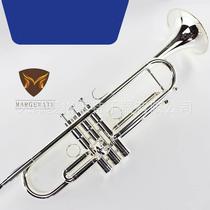 Beginner Atlantic blown trumpet instrument descending B three-tone small instrument brass instrument silver plated aggravated trumpet