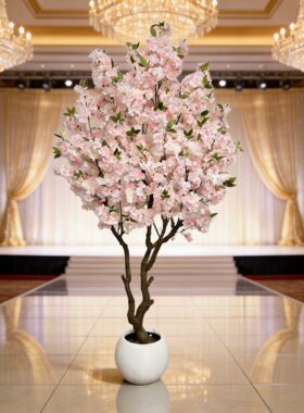 御景仿真樱花树梅花树落地装饰假树婚庆造景仿真冬青蓝色仿真花