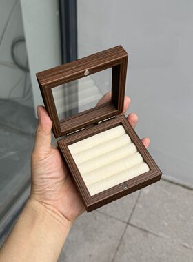 新款复古高档便携首饰收纳盒小型戒指耳钉饰品防氧化存放盒子