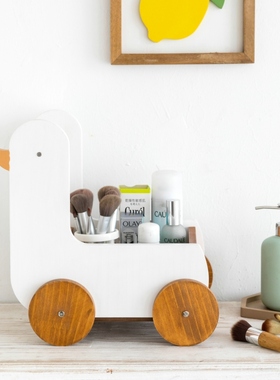 阿楹 可爱玄关钥匙鸭子收纳摆件ins入户床头柜木女童X房间装饰布