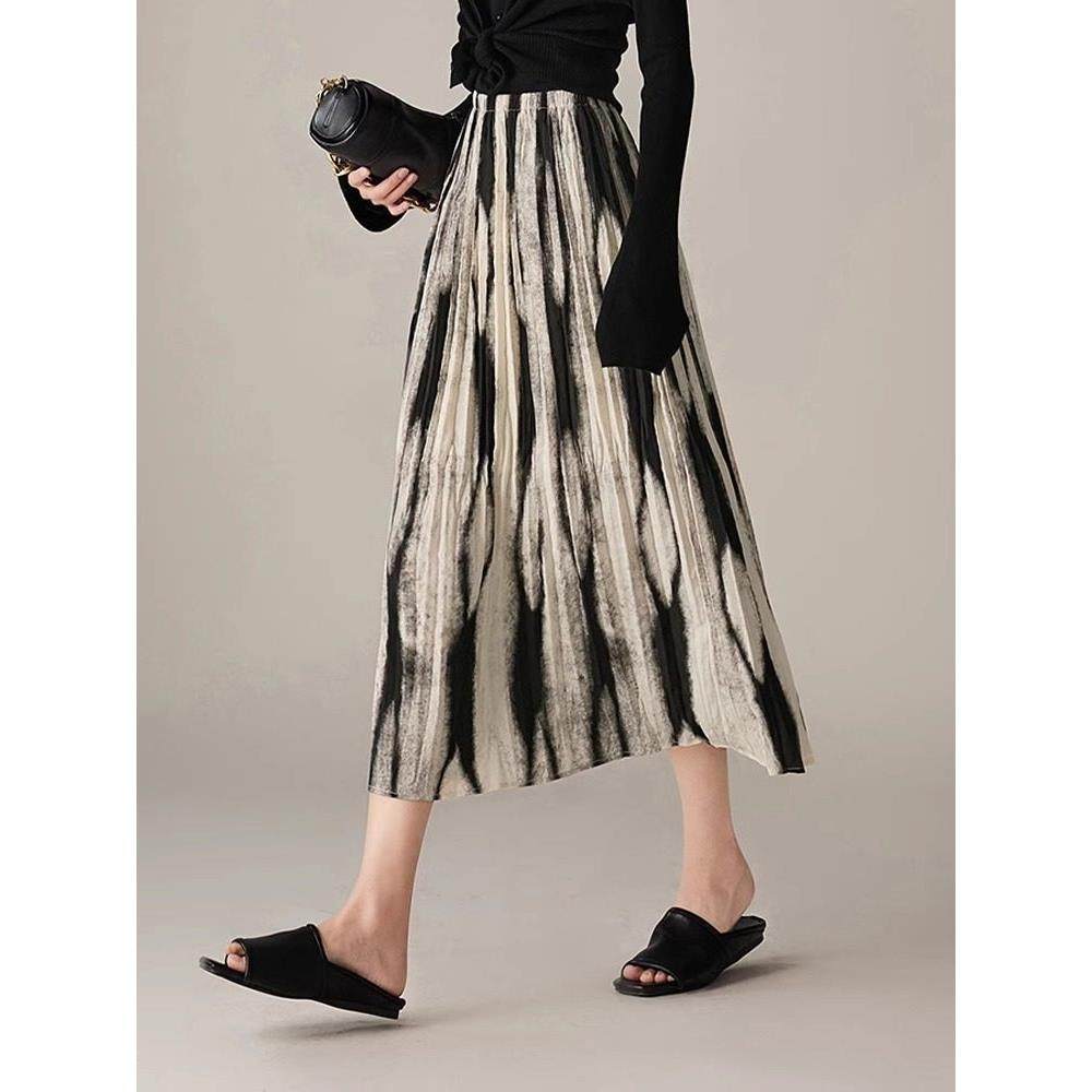 法国Rixo Rane 巨舒适⭐法式不规则印花三宅压褶微A百褶半身裙女,淘宝优惠券,粉丝福利购,淘宝优惠卷