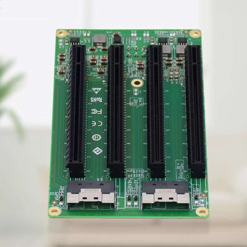 PCIe4.0扩展坞 SFF-8654 8i转4个PCIex16插槽扩展卡 - 图1