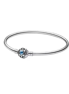 【新品】蓝色锆石爱心吊坠手链，女士时尚原创DIY饰品