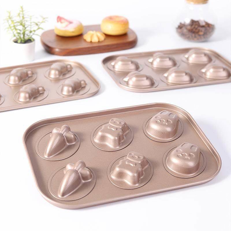 6连蛋糕模具甜甜圈猫爪卡通12连小号不沾六杯小鱼烤箱用烘焙工具,淘宝优惠券,粉丝福利购,淘宝优惠卷