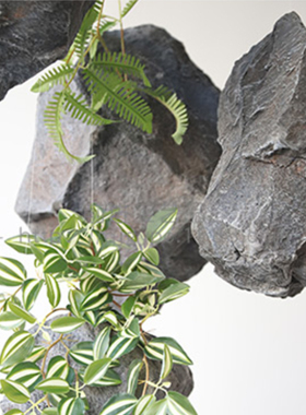 仿真石头悬浮泡沫石头悬挂假石z头道具PU材质室内造景创意装饰摆