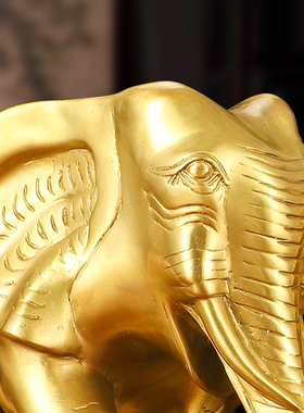 极速纯铜大象摆件一对铜象客厅家居酒柜玄关M办公室摆放吸水象新