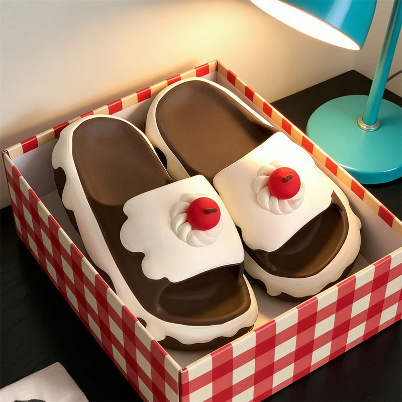 细细条 创意撞色樱桃蛋糕可爱凉拖室内外防滑女夏少女心一字拖鞋,淘宝优惠券,粉丝福利购,淘宝优惠卷