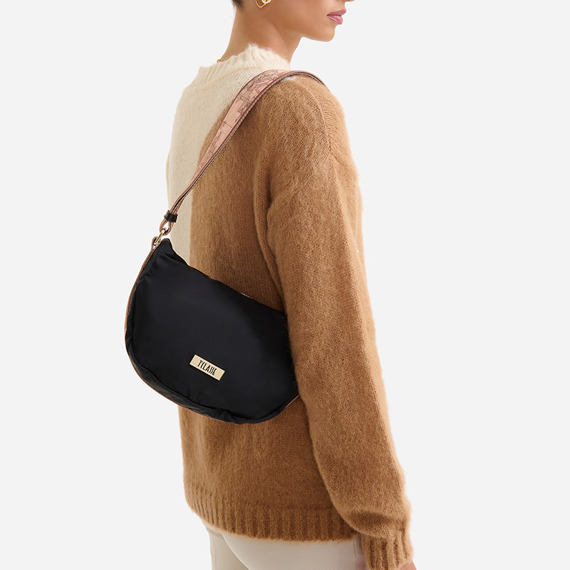 马天尼地图包  2000’s Nylon小号半月形单肩包 ALVIERO MARTINI,淘宝优惠券,粉丝福利购,淘宝优惠卷