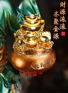 慈源阁铜色关公造像摆件关二业九龙关公武财神关羽造像家祭拜招财