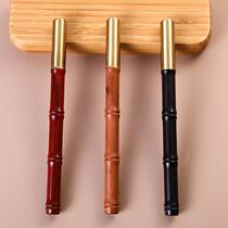 Spot Retro Business Sandalwood Signature Pen Gift Advertising Brass Pen Office Metal Middle Sex Pen Stationery