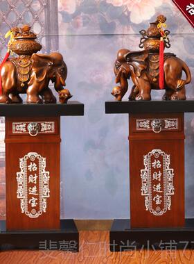 新品象摆件象一对聚宝盆招财风水大开厅业礼物高档公司家居客乔迁