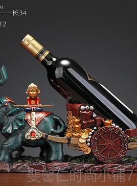 新品招财马车红酒架子酒柜装饰品厅摆设客居电视柜家迁饰品乔礼品