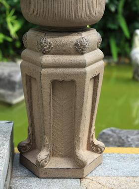 现代简约花盆花架摆件户外花园石凳子中式园林庭院布置装饰工艺品