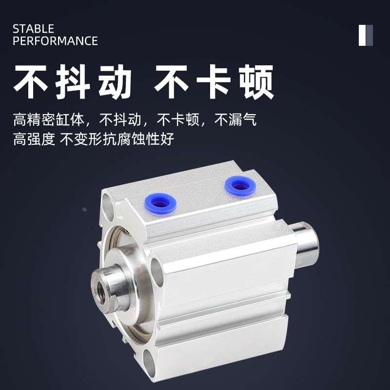 艾拉瑞尔双出薄型气缸SDAD100X5X10X15X20X25X30X35X40X45X50X75 - 图2