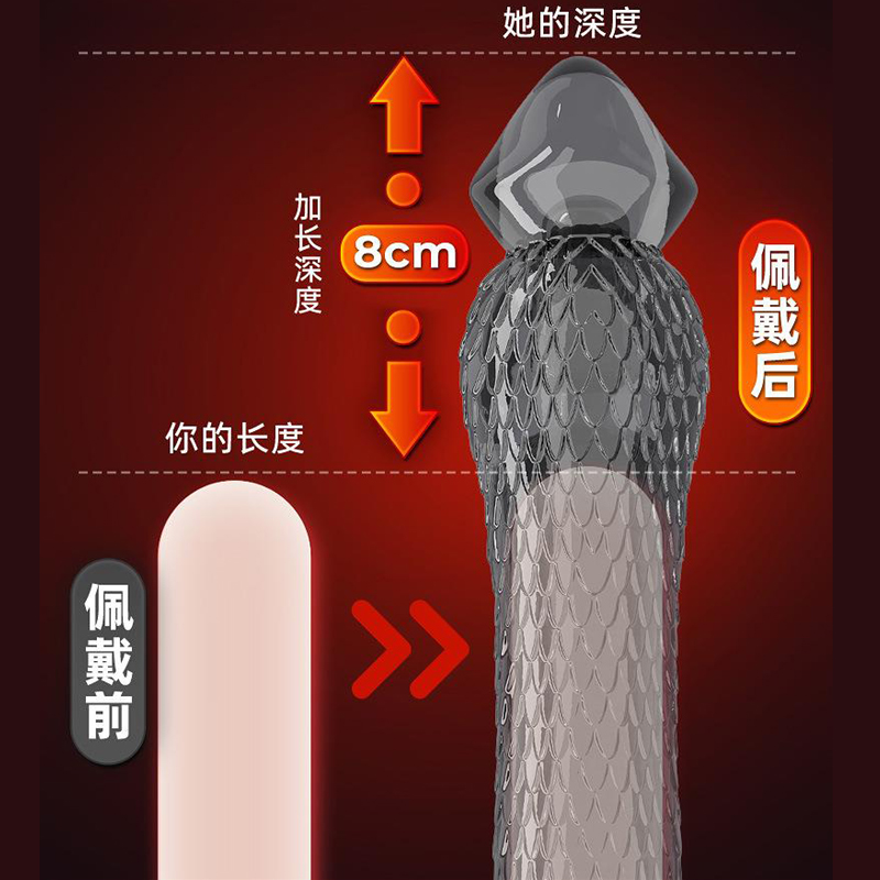 杜蕾斯避孕套狼牙棒震动阴茎套加长加粗假阳具男用品情趣变态tt - 图1