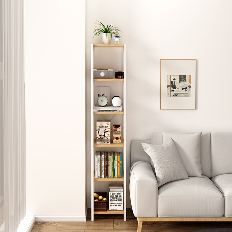 书架落地简易家用小型卧室客厅柜子窄缝书柜靠墙转角收纳置物架子