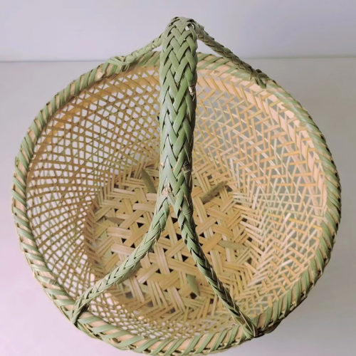 竹编织品手工竹篮子家用手提菜篮野餐篮子鸡蛋篮水果收纳农家竹筐 - 图3