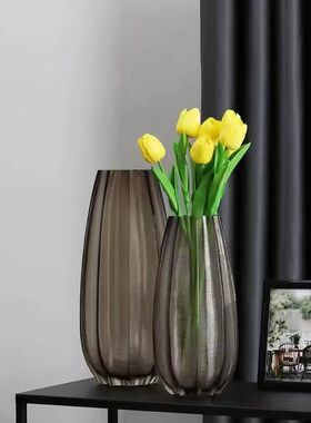 2025新款美式鲜花玻璃装饰花瓶客厅摆件高级插花餐厅电视柜艺术