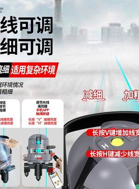 德国五线绿光水平仪两线高精度强光细红外2线5蓝光平水仪激光室外