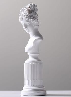 博西家居 北欧女神淑女半身像人物雕像摆件家居软装树脂工艺品