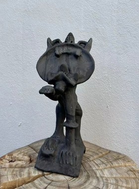 老物件空间装饰老瓦猫侘寂风艺术空间装饰侘N寂风摆件装饰古旧老