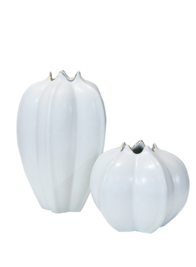 现代简约b白色杨桃花瓶样板房家居客厅餐桌电视柜桌面陶瓷花器摆