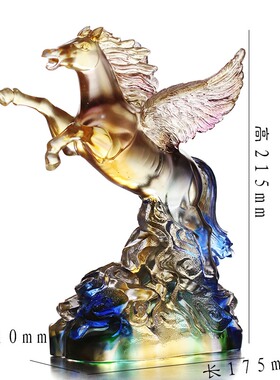 琉璃飞马创意摆件居m家客厅酒柜装饰品新店开业送老板好友高档礼