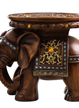 爆款简约大象换鞋凳家用新中式客厅家居装饰摆P件门口入户穿鞋凳