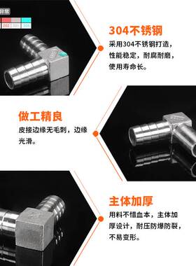 304不锈钢双头皮接弯头L型直角宝塔软管接头4分6分1寸1.5寸格林头