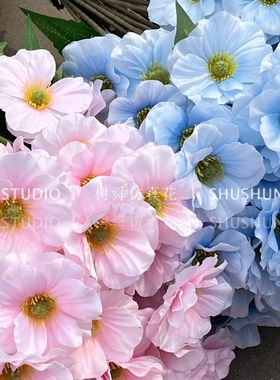 仿真蝴蝶花6头蝴蝶洋牡丹仿真花婚庆婚礼家居摆件软装样板间假花