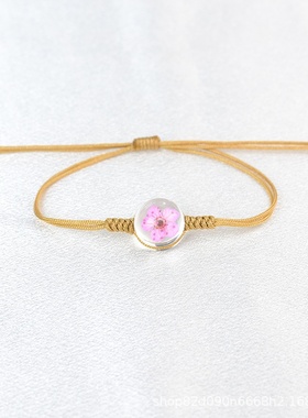 厂家直销干花手链真花水仙花玉线编织手饰地摊货源闺蜜情侣礼品