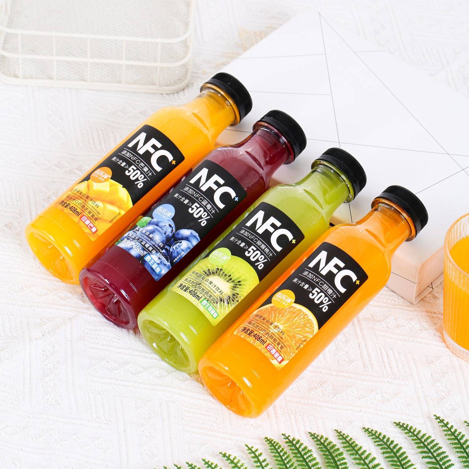 百乐洋NFC甜橙猕猴桃蓝莓芒果复合果汁饮料408ml*15瓶 - 图0