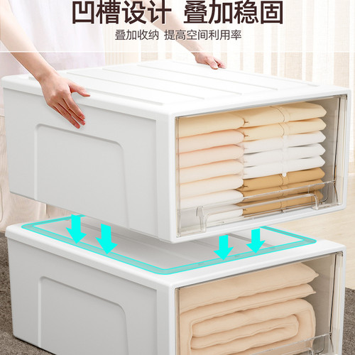 抽屉式收纳箱塑料家用衣服玩具透明衣柜收纳盒衣物储物柜子整理箱 - 图2