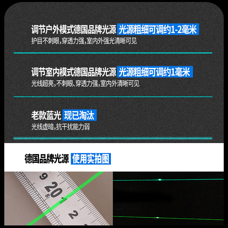 亚固红外线水平仪绿光强光2线35线LD蓝光激光高精度自动打平水仪 - 图3