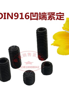 紧定螺丝12m16m18m20m24无头内六角GB80机米DIN916顶丝凹端12.9级