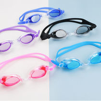 Delivery nose clip earplugs transparent swimming goggles diving goggles adult children universal waterproof flat light male and female swimming goggles