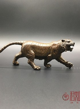 现货速发实心铜十二生肖老虎摆件 黄铜猛虎大老虎铜虎东北虎动物