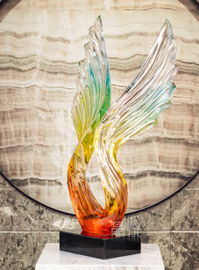 快速发货翅膀层层叠叠竖式摆件z酒店过道客厅样板间商业餐厅生日