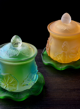 现货速发佛具仿琉璃莲花圣水杯供净水杯佛前贡杯佛莲花杯摆件观音