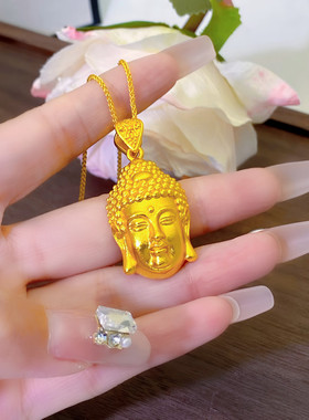 越南沙金佛头吊坠仿金不掉色挂坠
