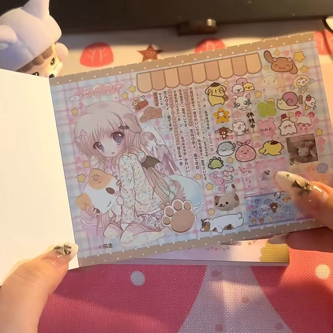 新款古早萌贴纸书一整本高颜值贴纸书延边切手账diy装饰拼贴纸本,淘宝优惠券,粉丝福利购,淘宝优惠卷