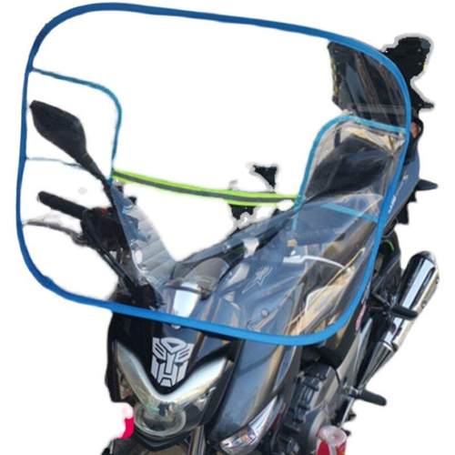 新款国标电动车前挡风板踏板摩托车机动单车高清透明挡雨膜可折叠 - 图3