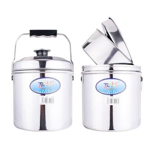 添发无磁不锈钢提锅蒸饭盒双层饭兰手提饭盒大容量单层提锅装饭桶 - 图3