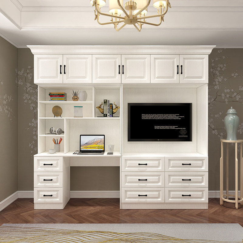 精选衣柜电视柜一体卧室组合衣柜写字桌组合整体衣柜电视柜背景墙,淘宝优惠券,粉丝福利购,淘宝优惠卷