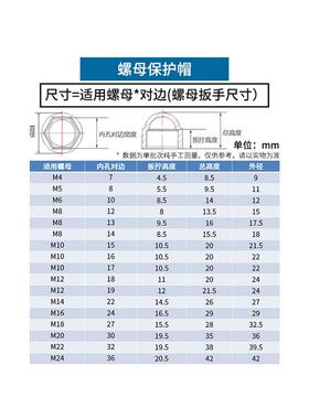 螺母保护帽螺丝帽装饰盖防尘帽六角塑料螺丝螺母盖帽套帽螺丝罩头