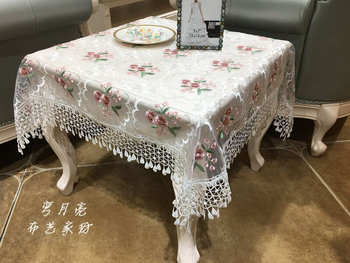 European lace tablecloth ຕາຕະລາງກາເຟຜ້າຕູ້ເຢັນເຄື່ອງຊັກຜ້າຂີ້ຝຸ່ນ cover bedside table cover dust cover cloth veil