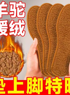 加绒加厚黄金绒棉鞋垫子羊毛保暖防冻脚吸汗男女加绒发热防臭冬季