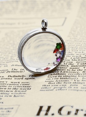 2025防尘圆形唐卡嘎乌盒不锈钢双曲面朱砂干花装饰品珍藏新品玻璃