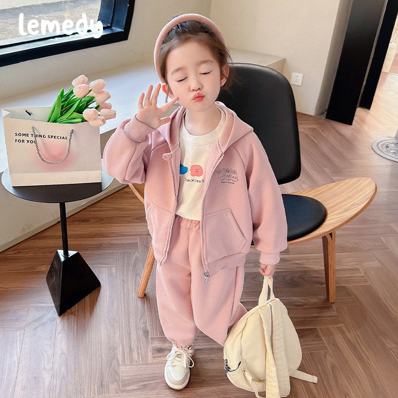 韩国Lemedy女童运动套装秋冬季2026新款儿童秋装女宝宝加绒两件套,淘宝优惠券,粉丝福利购,淘宝优惠卷